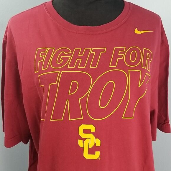 USC Trojans Nike Fight For Troy Short Sleeve Shirt Mens Crimson SC NCAA Big Ten - Picture 2 of 8